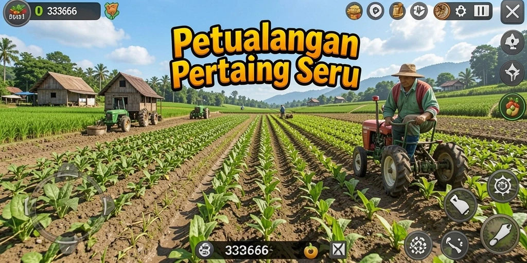 Tangkapan layar gameplay bertani di 333666 yang seru dan interaktif.