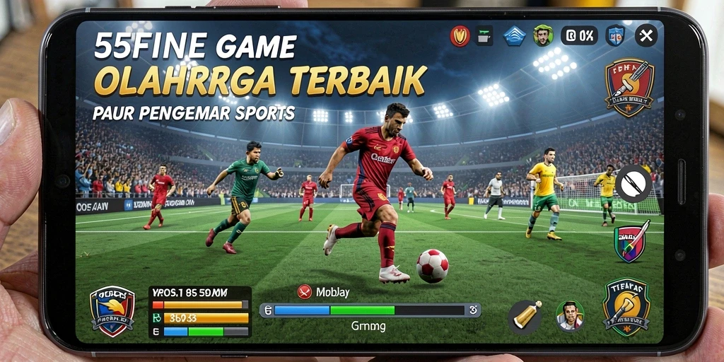 Screenshot gameplay 55FIVE yang menampilkan aksi olahraga yang mendebarkan.