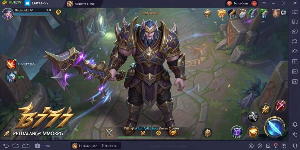 Tangkapan layar BURSA777 menampilkan aksi seru dalam petualangan MMORPG.