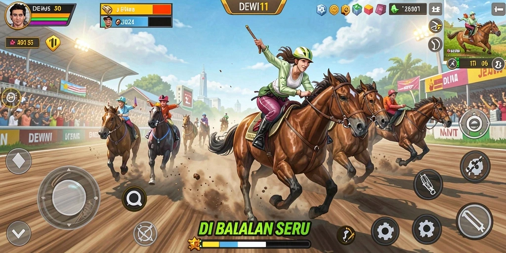 Tampilan gameplay DEWI11 yang menegangkan dan seru.