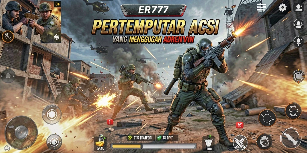 Screenshot gameplay ER777 menampilkan pertempuran yang intens dan mendebarkan.