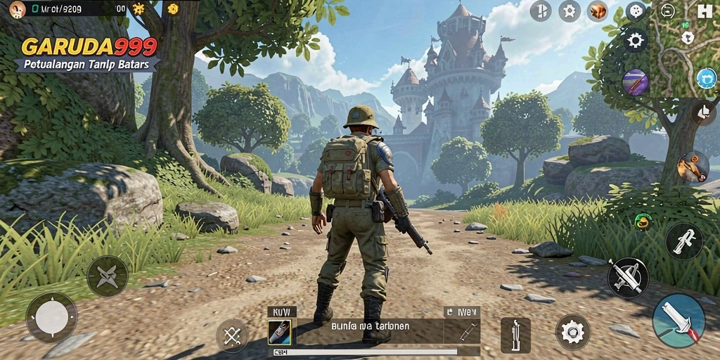 Tampilan gameplay GARUDA999 yang penuh aksi di dunia terbuka.