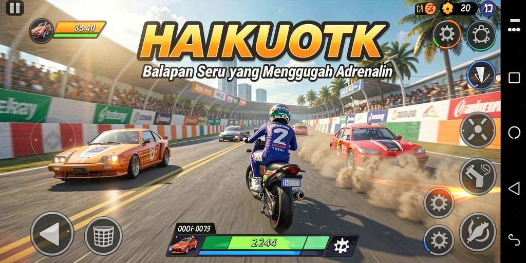 Gameplay seru HAIKUOTK dengan kecepatan mendebarkan.