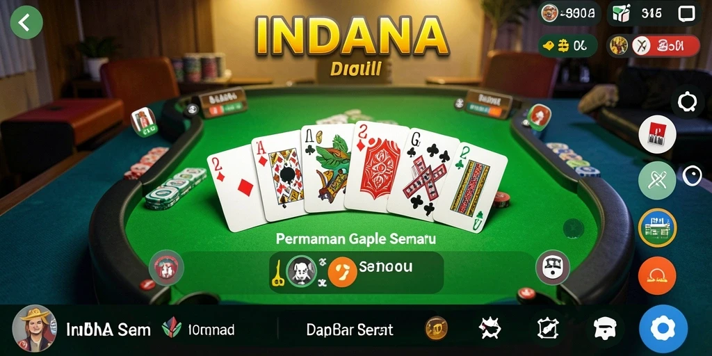 Tampilan gameplay Gaple yang seru dan interaktif di INDAAA.
