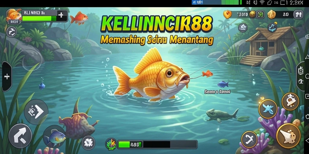 Screenshot gameplay KELINCI88 menampilkan momen seru saat menangkap ikan.