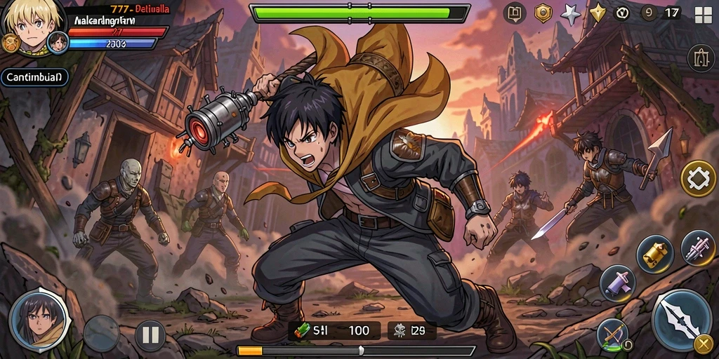 Tampilan gameplay L777 yang menakjubkan dan penuh aksi anime.