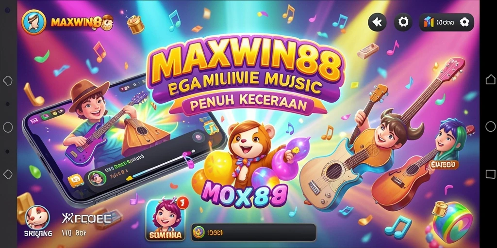 Screenshot gameplay MAXWIN88 yang menampilkan fitur interaktif musik.