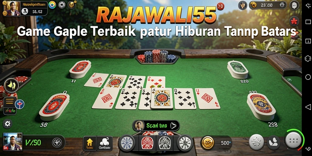Tampilan menarik gameplay Gaple di RAJAWALI55.