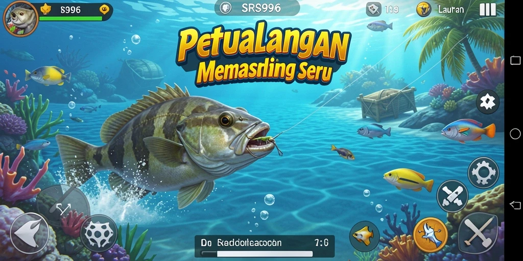 Tampilan aksi memancing yang seru di SR996 dengan grafik menakjubkan.