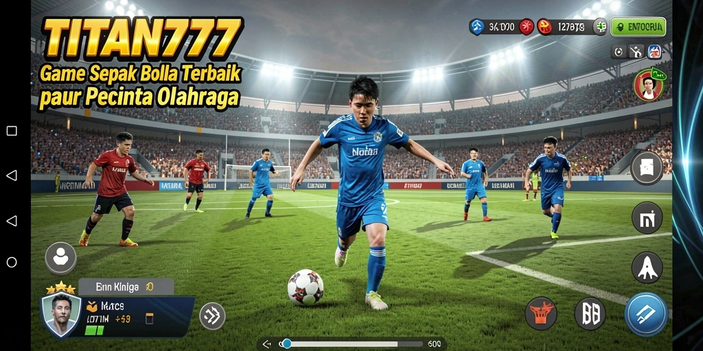 Tampilan gameplay mendebarkan dalam game sepak bola TITAN777.